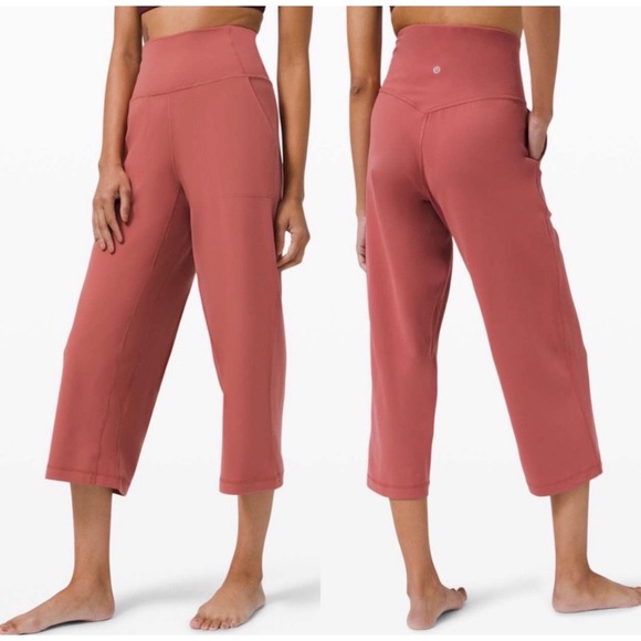 lululemon athletica Pants - Lululemon Align Wide Leg Crop Soft Cranberry